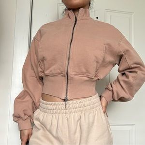 Lit activewear Zip Front Cropped Bomber Jacket size S